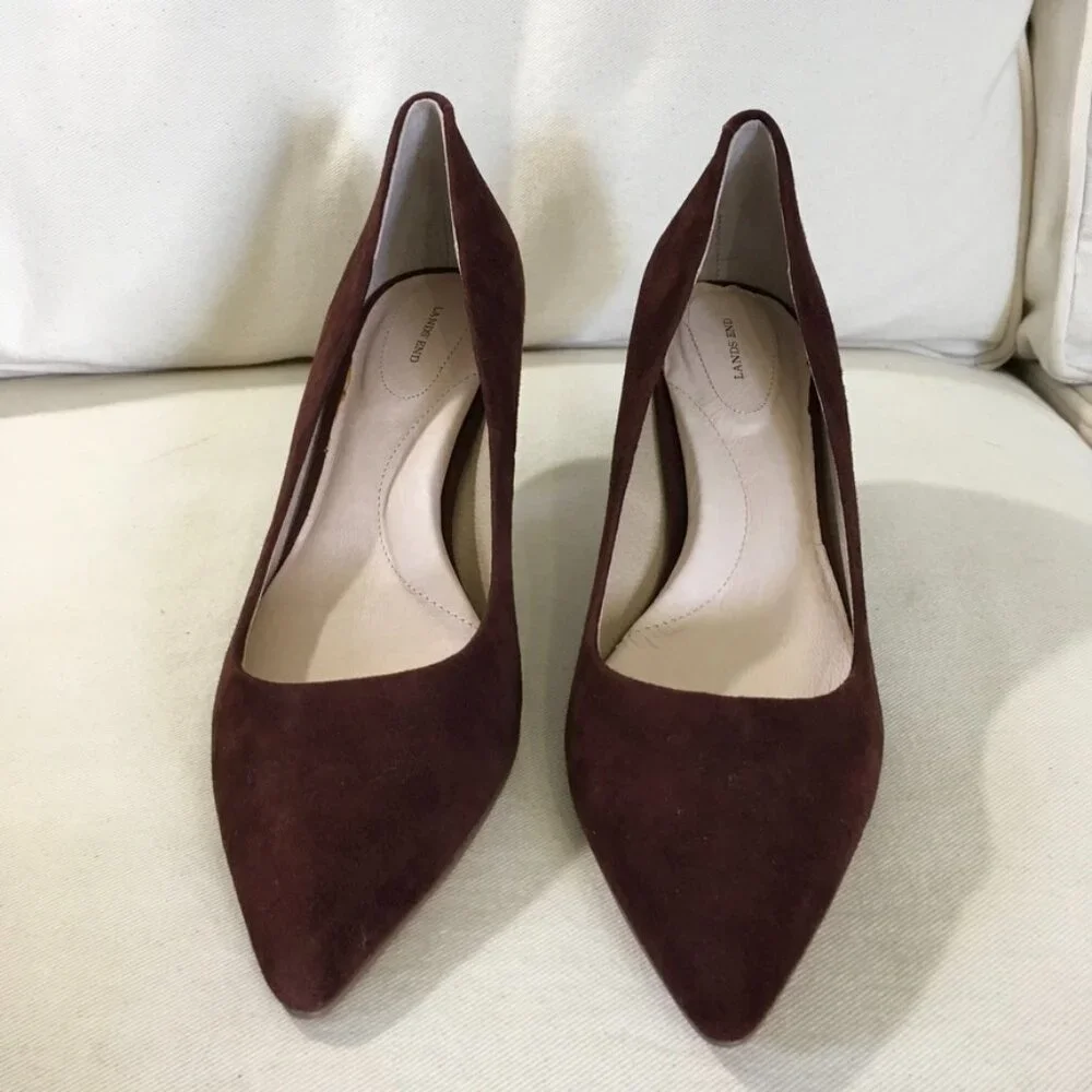 Lands End Peep Toe Pumps Sz 9B NWOT